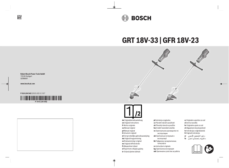 Page 1 de la notice Manuel utilisateur Bosch GRT 18V-33 Professional