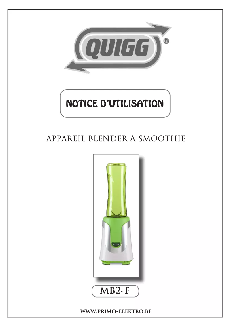 Page 1 de la notice Manuel utilisateur Quigg MB2
