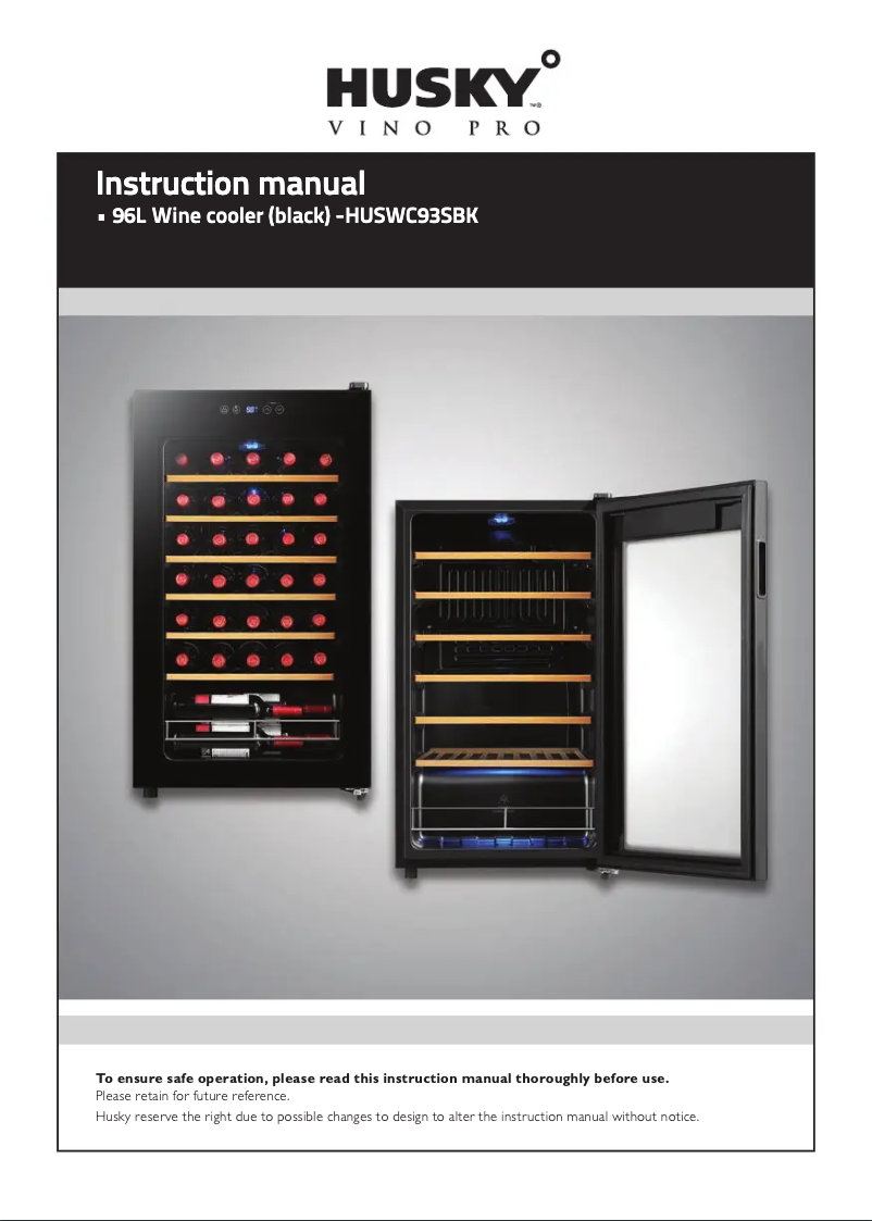 Página 1 del manual Manual de usuario Husky HUSWC93SKB