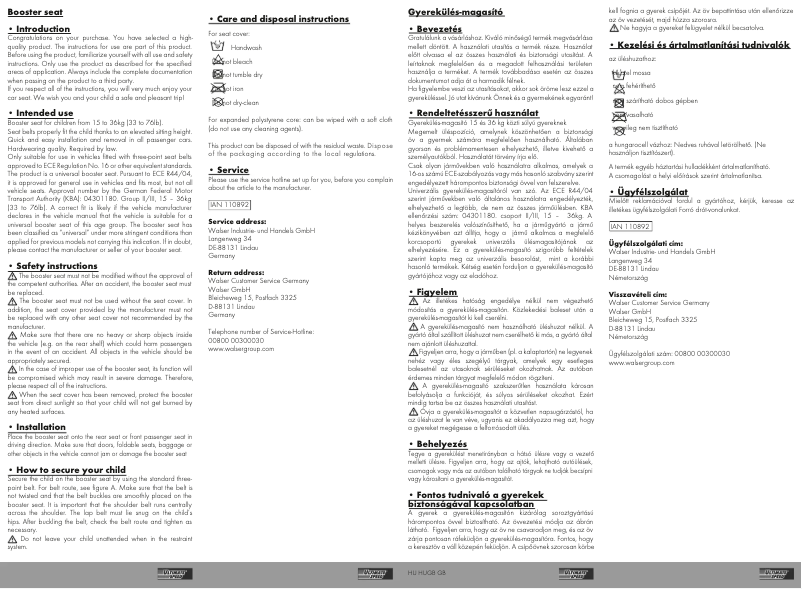 Page 1 de la notice Manuel utilisateur Ultimate Speed IAN 110892