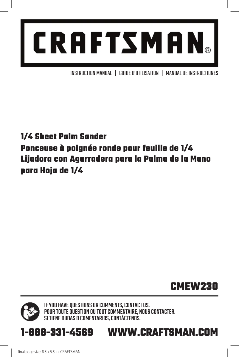 Page 1 of the manual User Manual Craftsman CMEW230