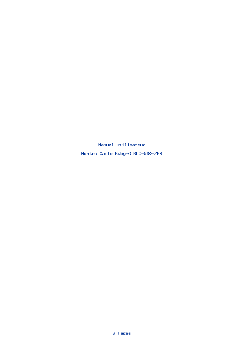 Page 1 de la notice Manuel utilisateur Casio Baby-G BLX-560-7ER