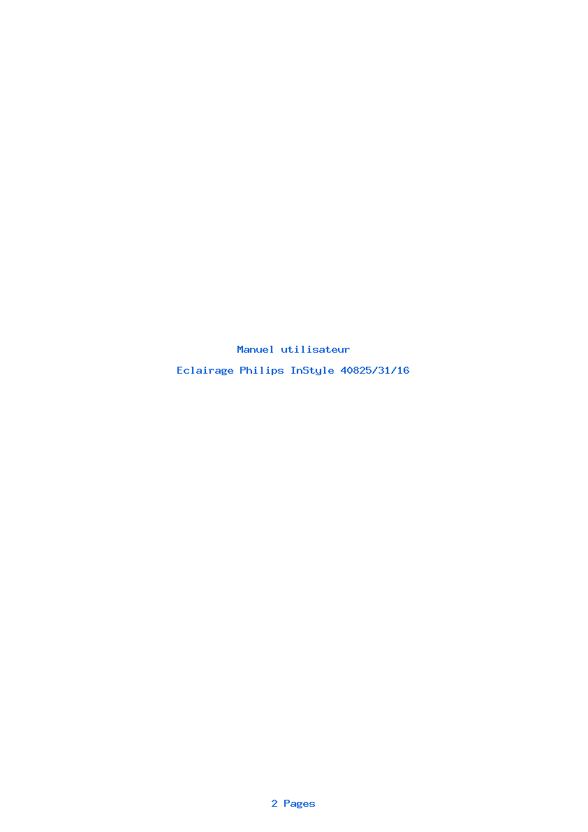 Page 1 de la notice Manuel utilisateur Philips InStyle 40825/31/16