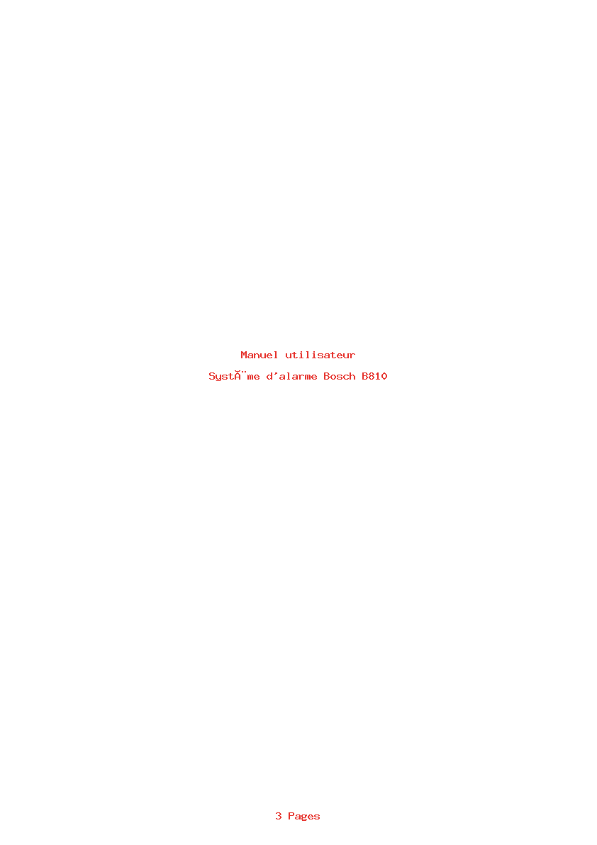 Page 1 de la notice Manuel utilisateur Bosch B810
