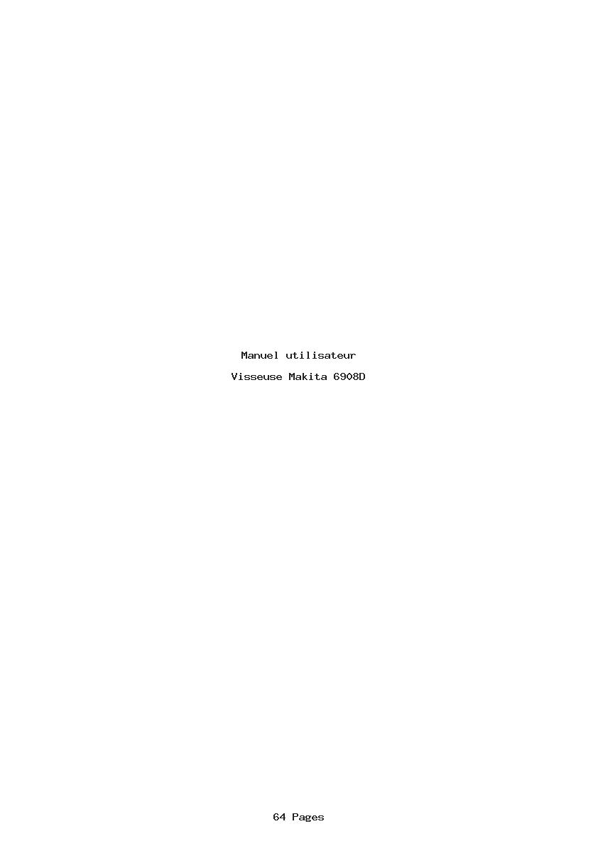 Page 1 de la notice Manuel utilisateur Makita 6908D