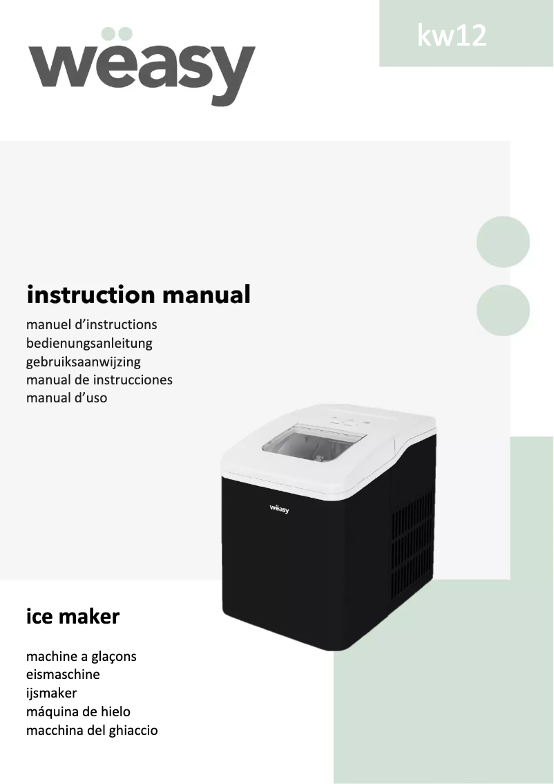 Page 1 de la notice Manuel utilisateur Wëasy KW12