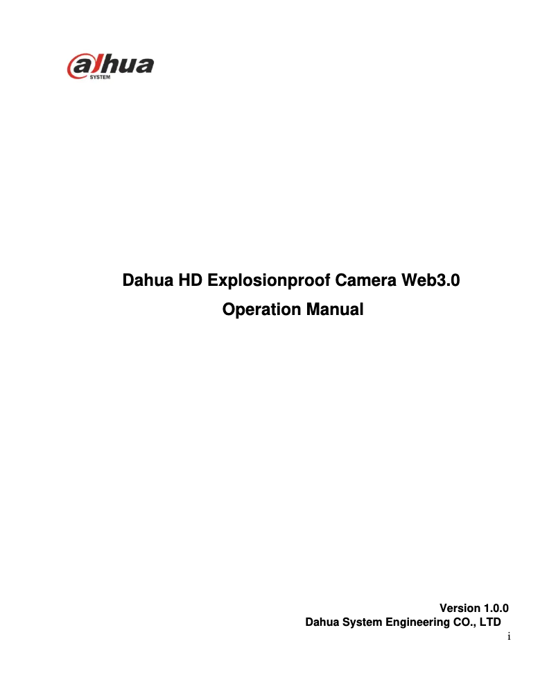 Page 1 de la notice Manuel utilisateur Dahua Technology EPC230U