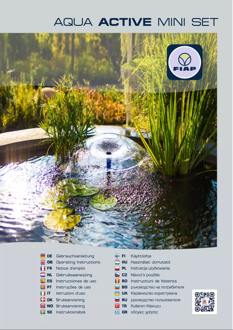 Page 1 de la notice Manuel utilisateur Fiap Aqua Active Mini set 3000