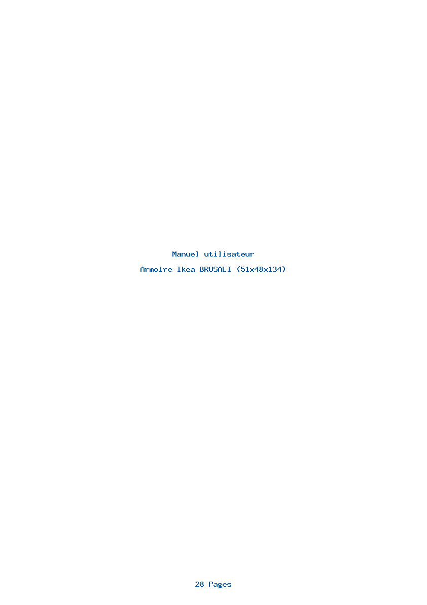 Page 1 de la notice Manuel utilisateur Ikea BRUSALI (51x48x134)