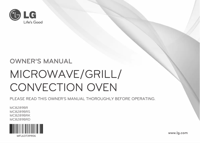 Page 1 de la notice Manuel utilisateur LG MC8289BRK