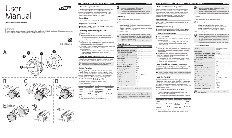Page 1 de la notice Manuel utilisateur Samsung F10ANB