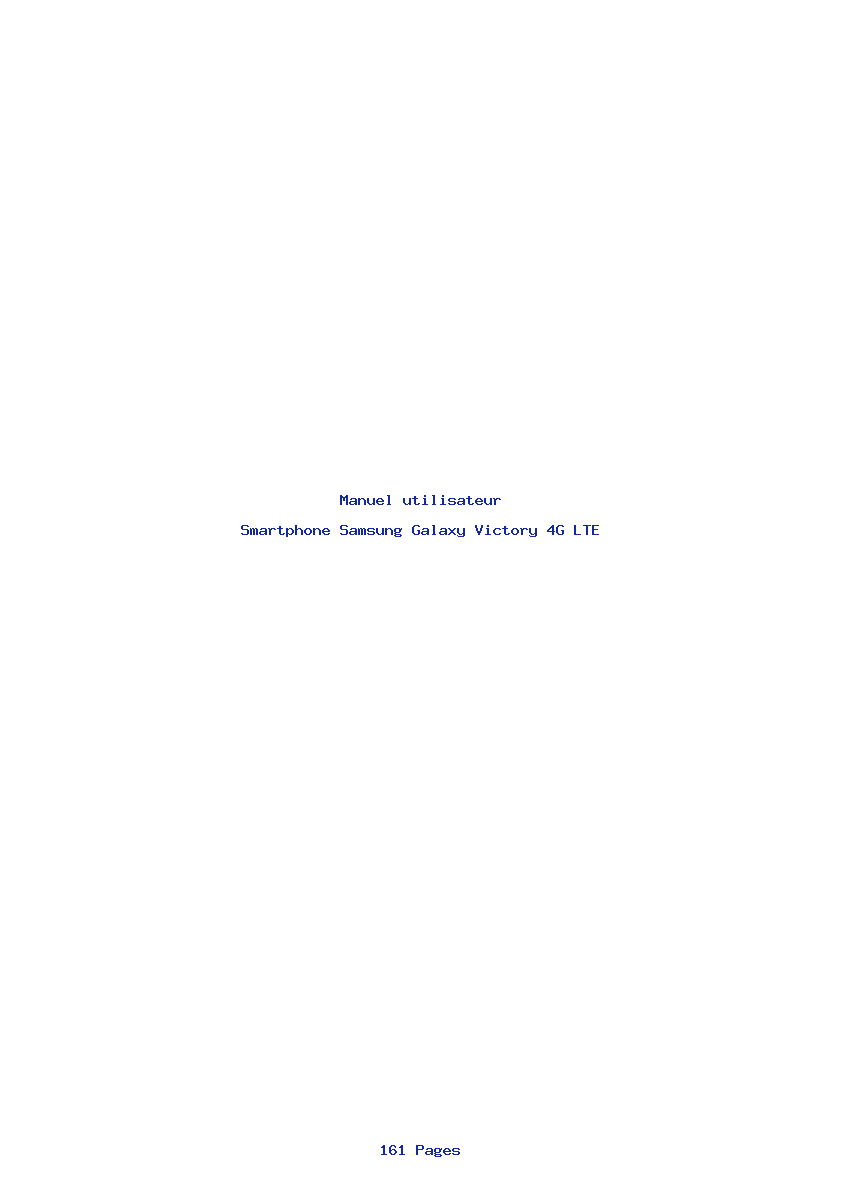 Page 1 de la notice Manuel utilisateur Samsung Galaxy Victory 4G LTE