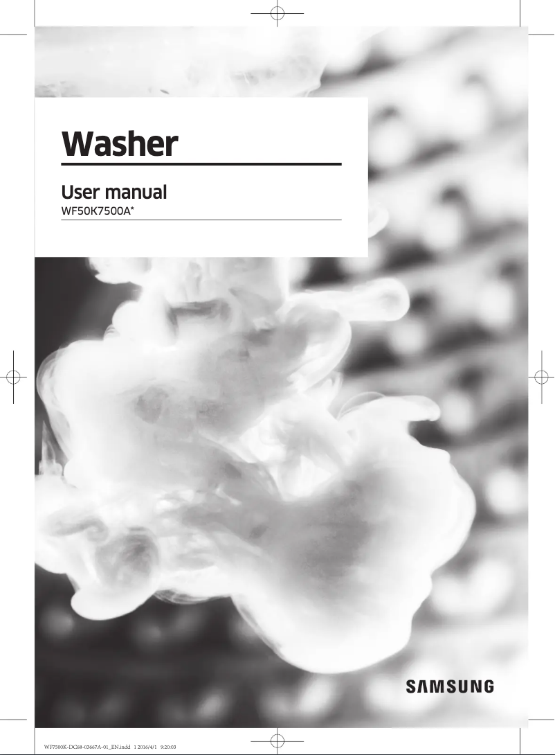 Page 1 de la notice Manuel d'utilisation et d'entretien Samsung WF50K7500A