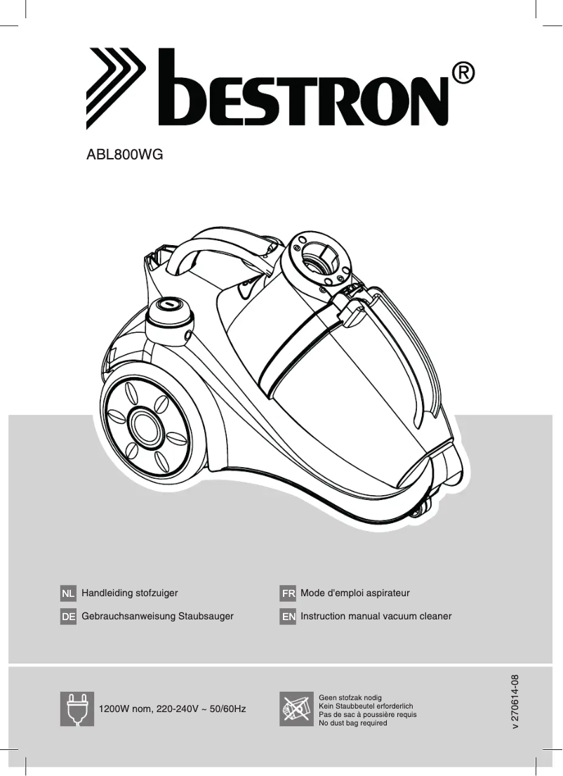 Page 1 de la notice Manuel utilisateur Bestron Puro ABL800WG