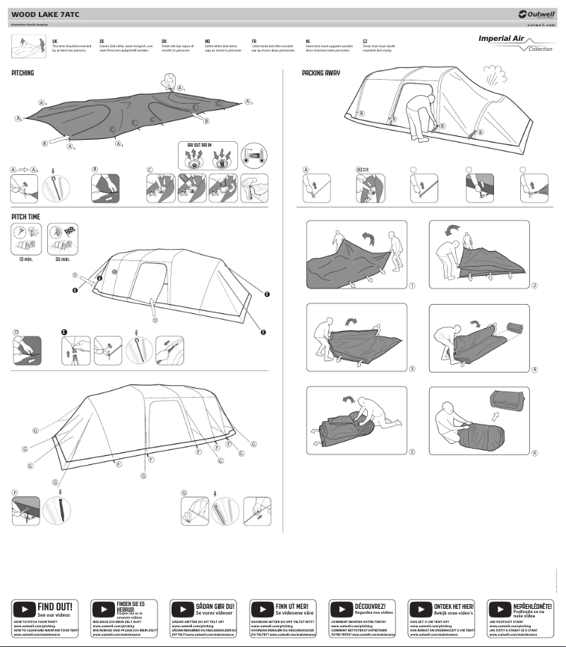 Page 1 de la notice Guide d'installation Outwell Wood Lake 7ATC