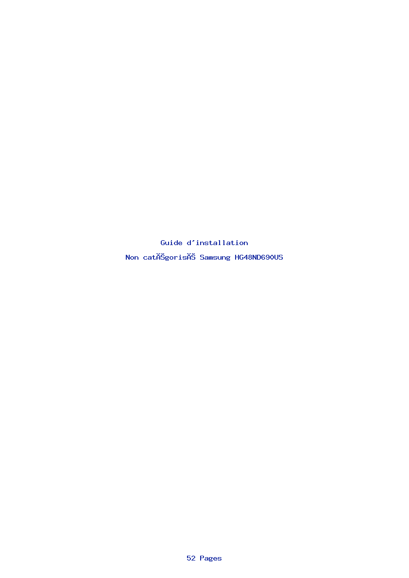 Page 1 de la notice Guide d'installation Samsung HG48ND690US