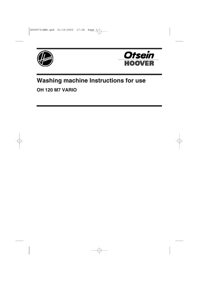 Página 1 del manual Manual de usuario Otsein-Hoover LBOHVARIO7