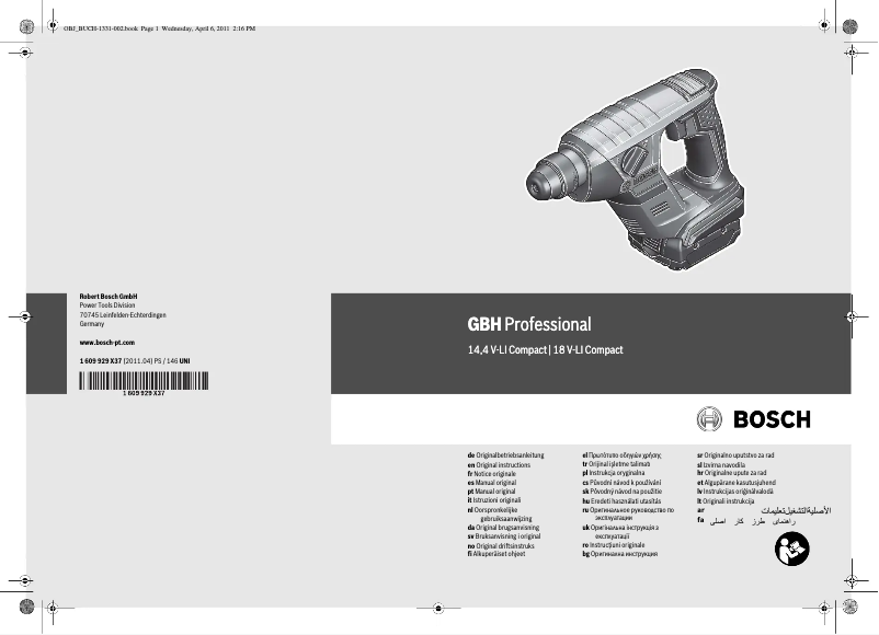 Page 1 of the manual User Manual Bosch GBH 14,4 V-LI