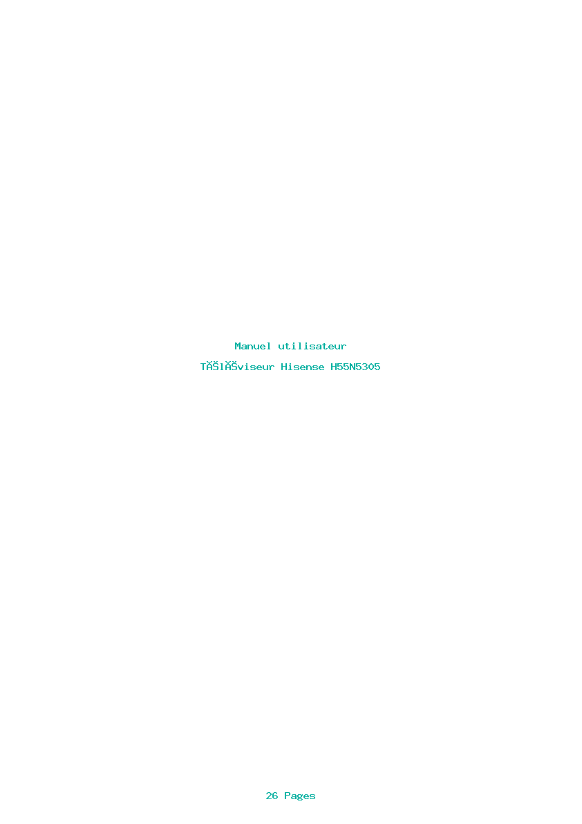 Page 1 de la notice Manuel utilisateur Hisense H55N5305