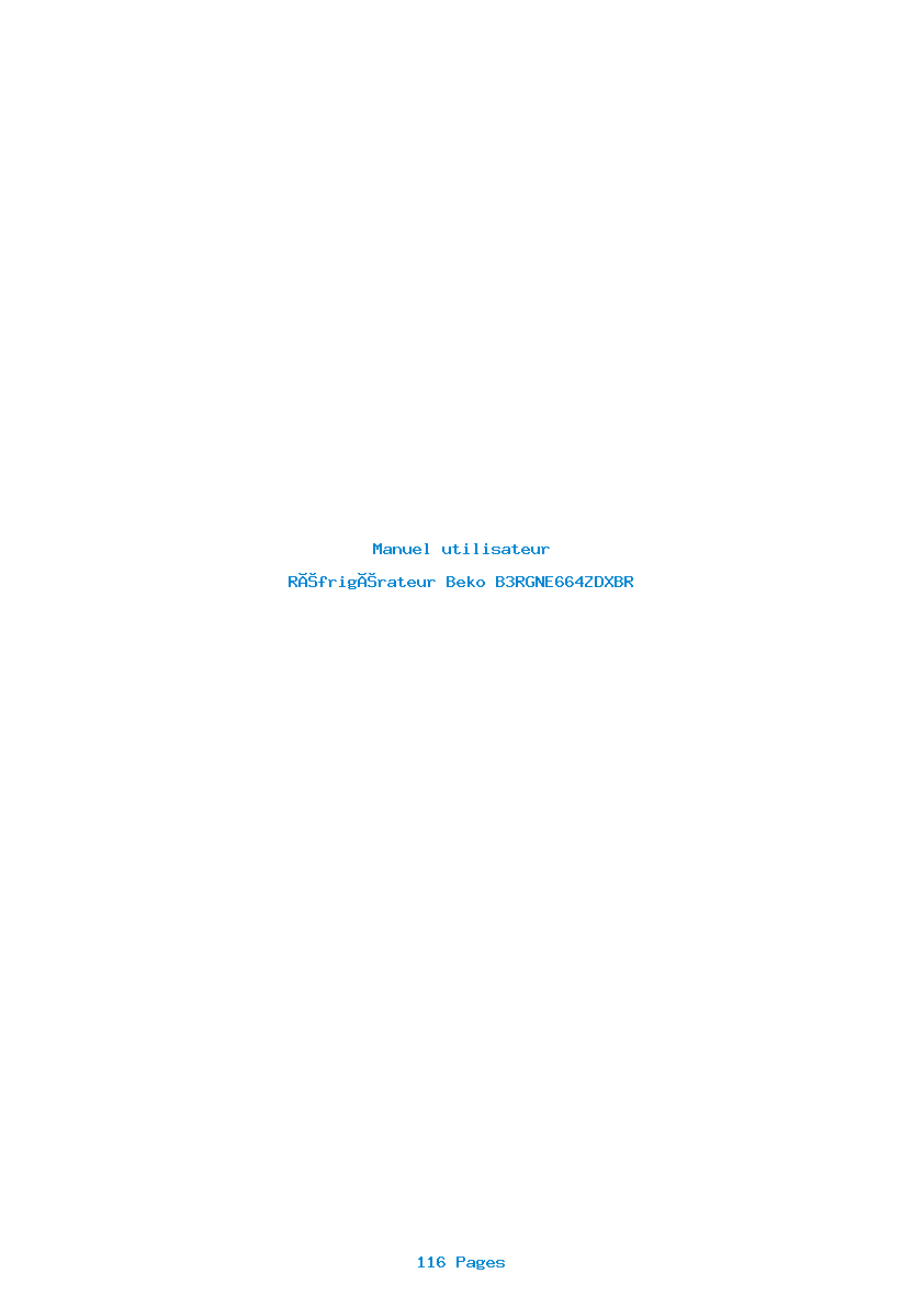 Page 1 de la notice Manuel utilisateur Beko B3RGNE664ZDXBR