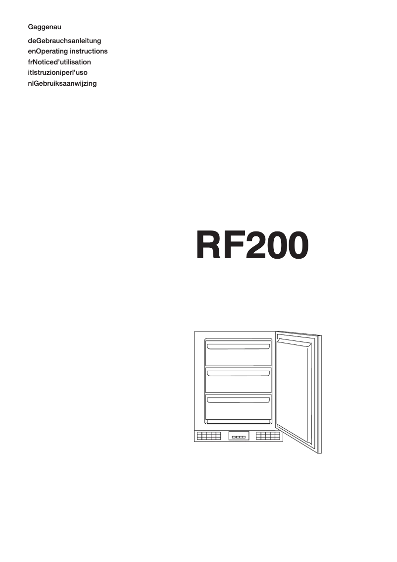 Página 1 del manual Manual de usuario Gaggenau RF200