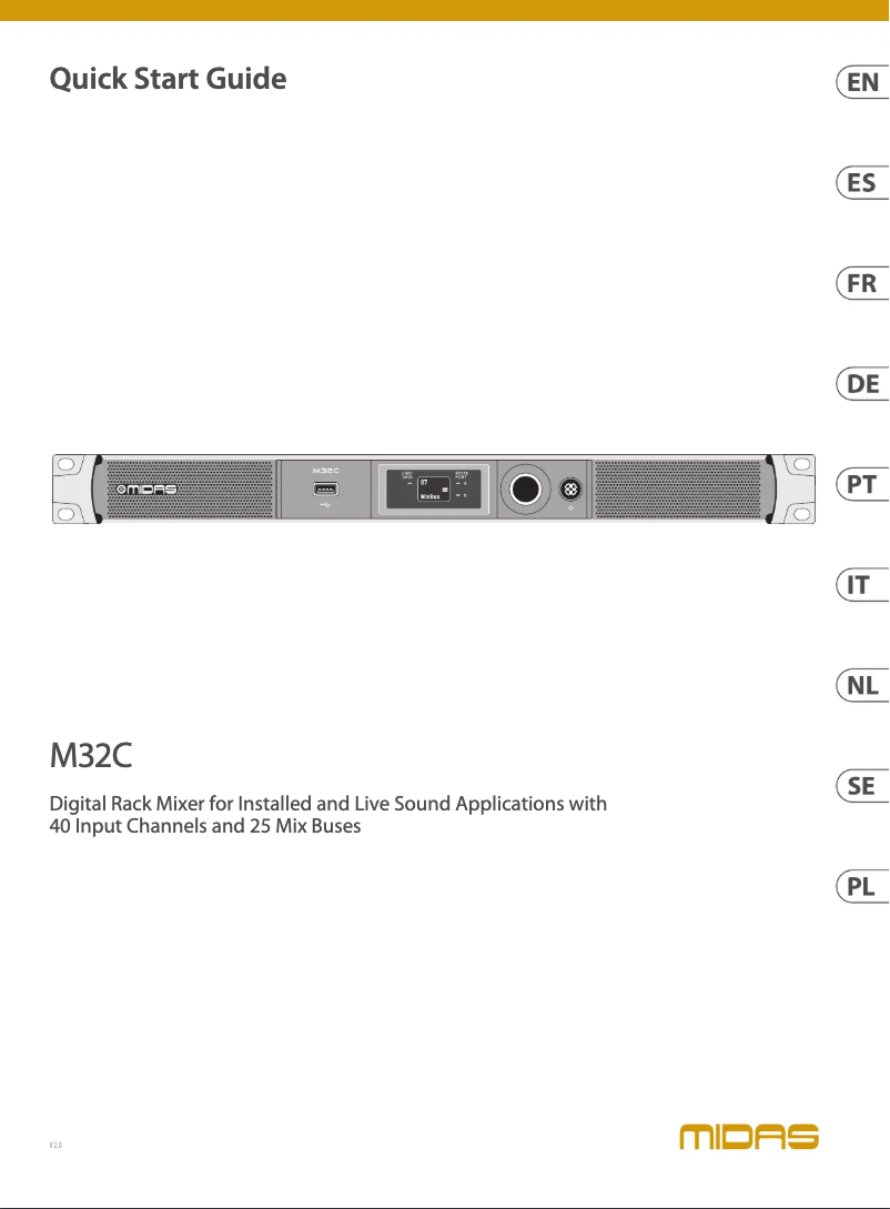 Page 1 de la notice Guide de démarrage rapide Midas M32C