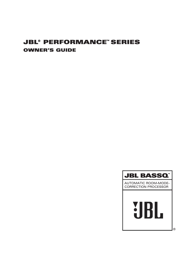 Page 1 de la notice Manuel utilisateur JBL BASS Q