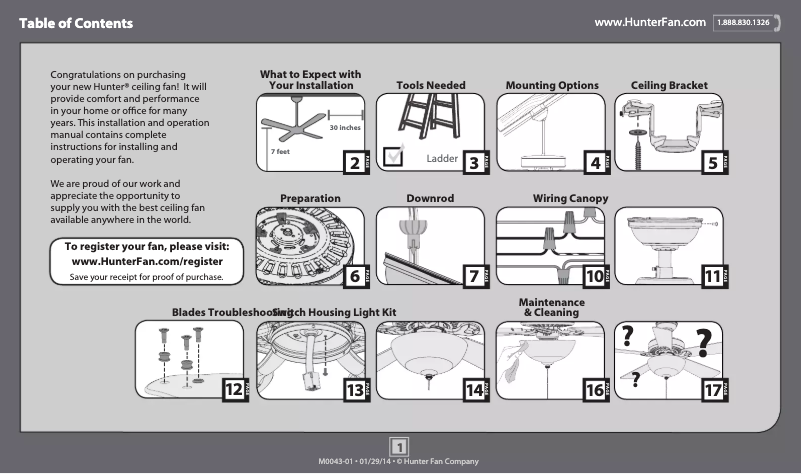 Page 1 de la notice Manuel utilisateur Hunter Laurelwood