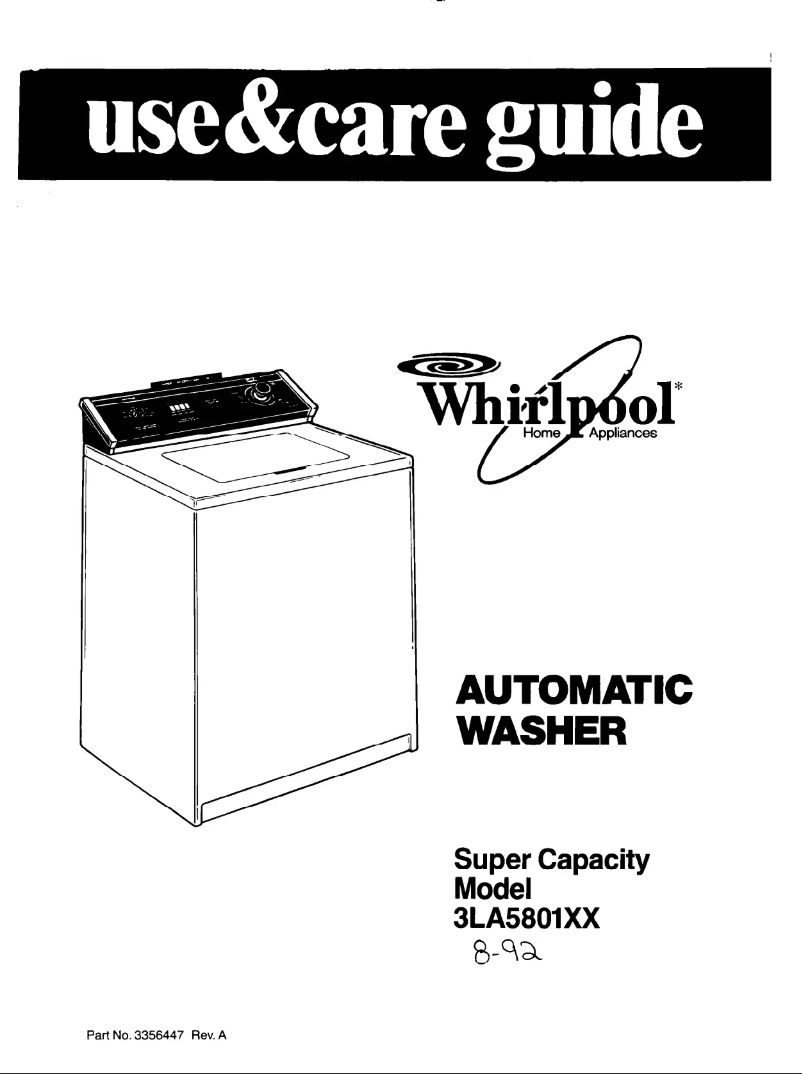 Página 1 del manual Manual de usuario Whirlpool 3LA5801XX