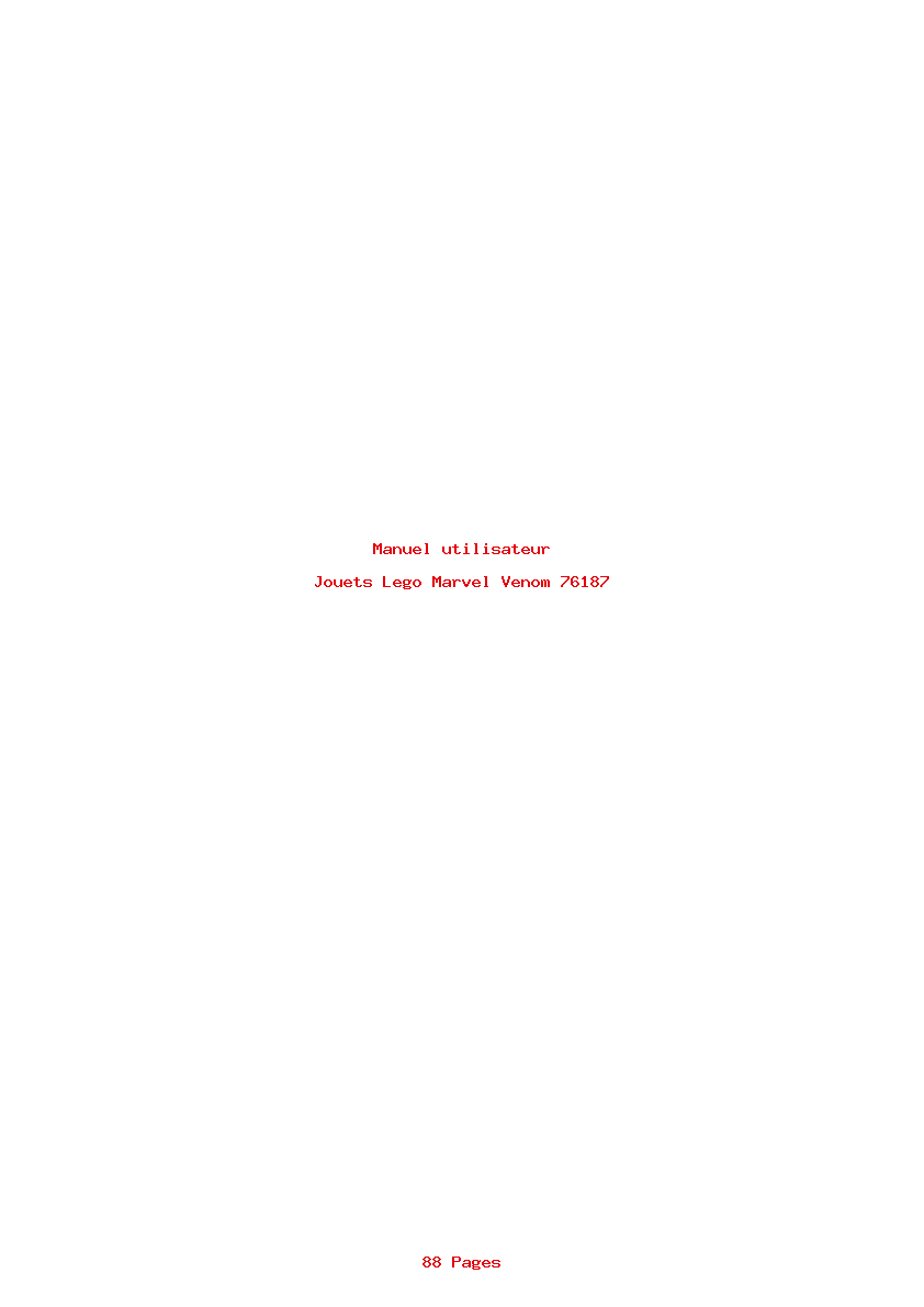 Page 1 de la notice Manuel utilisateur Lego Marvel Venom 76187