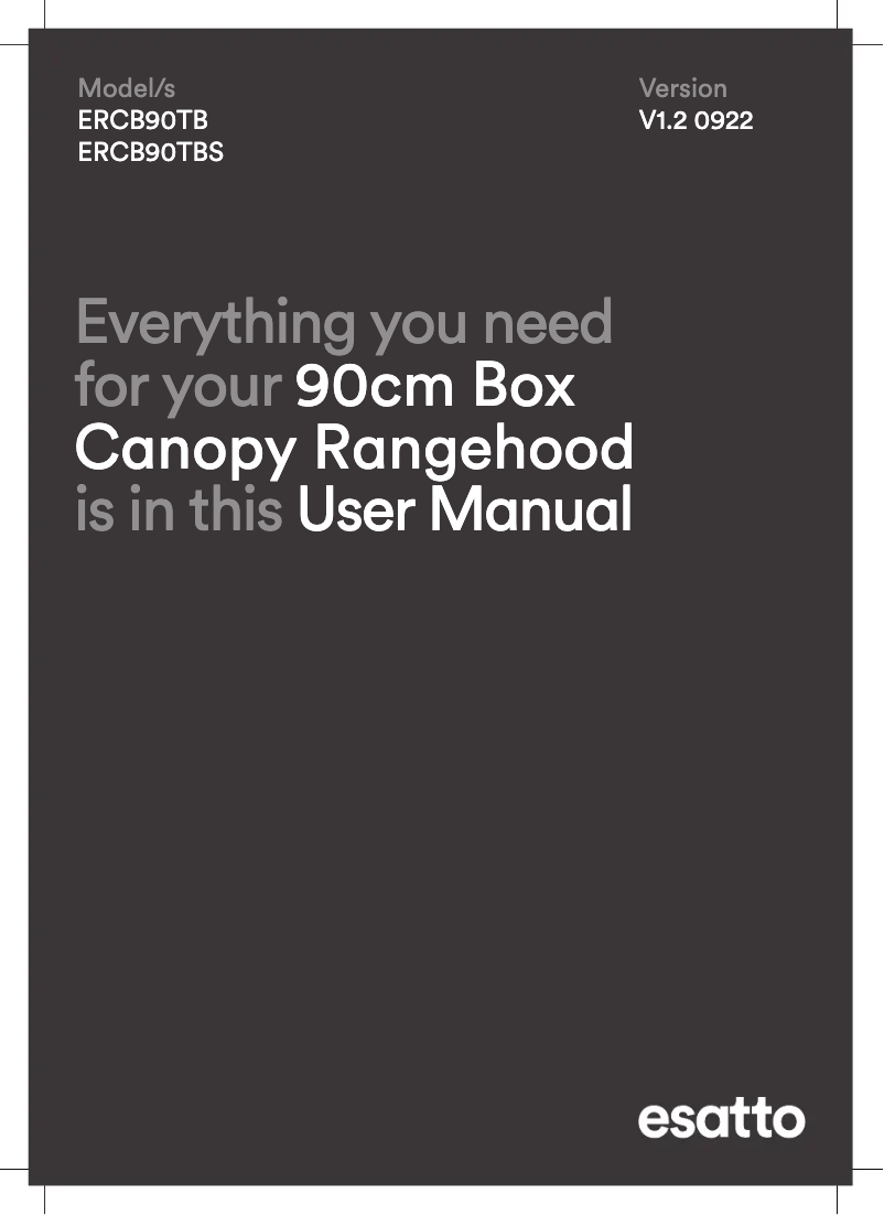 Page 1 de la notice Manuel utilisateur Esatto ERCB90TBS
