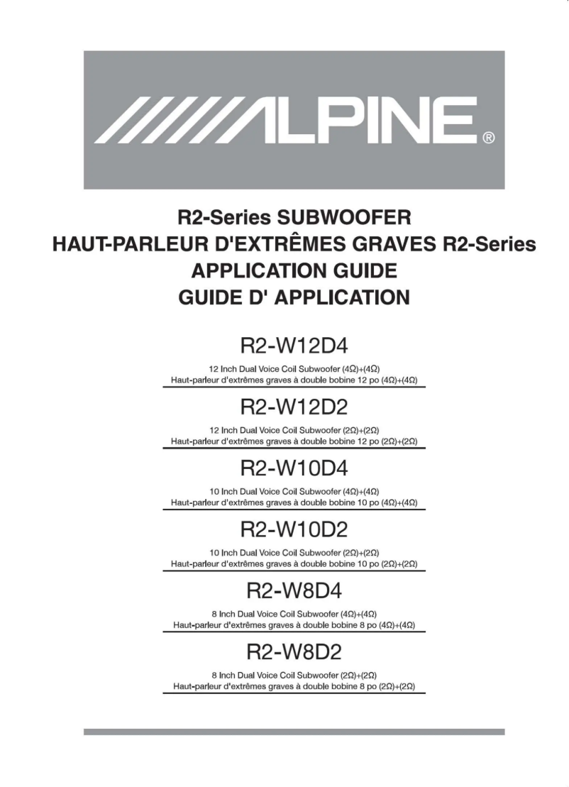 Page 1 de la notice Manuel utilisateur Alpine R2-W12D2