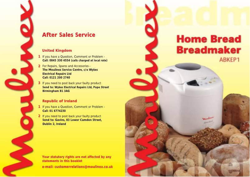 Page 1 of the manual User Manual Moulinex ABKEP1