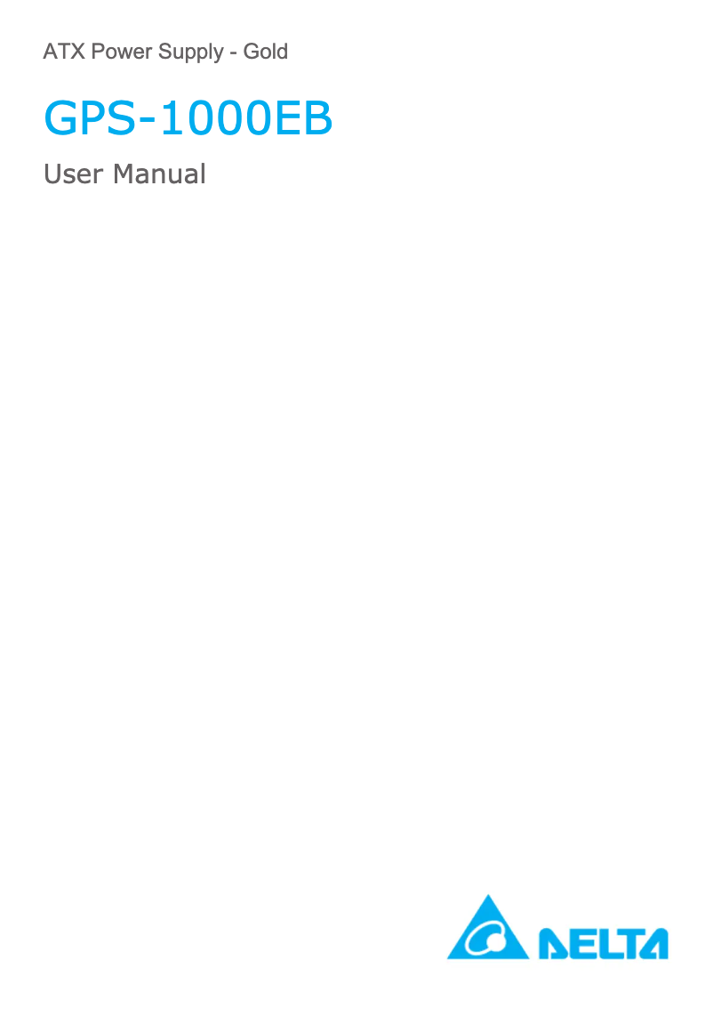 Page 1 de la notice Manuel utilisateur Delta GPS-1000EB