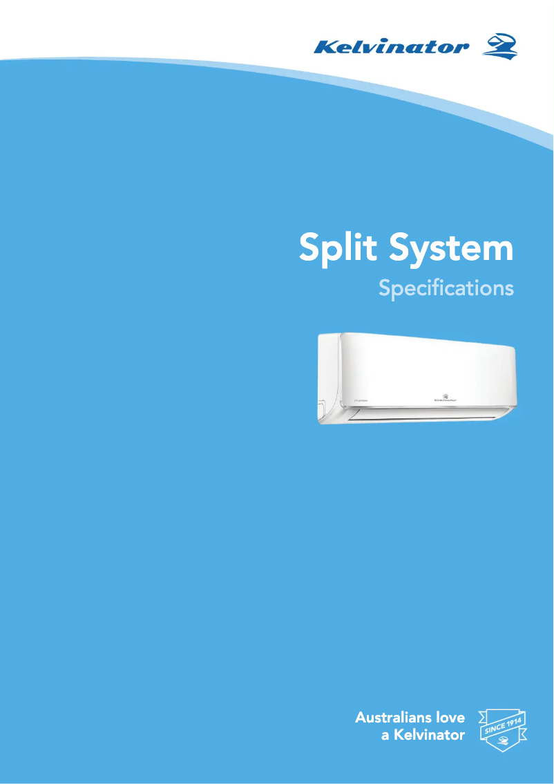 Page 1 of the manual Technical Sheet Kelvinator KSD90HRH