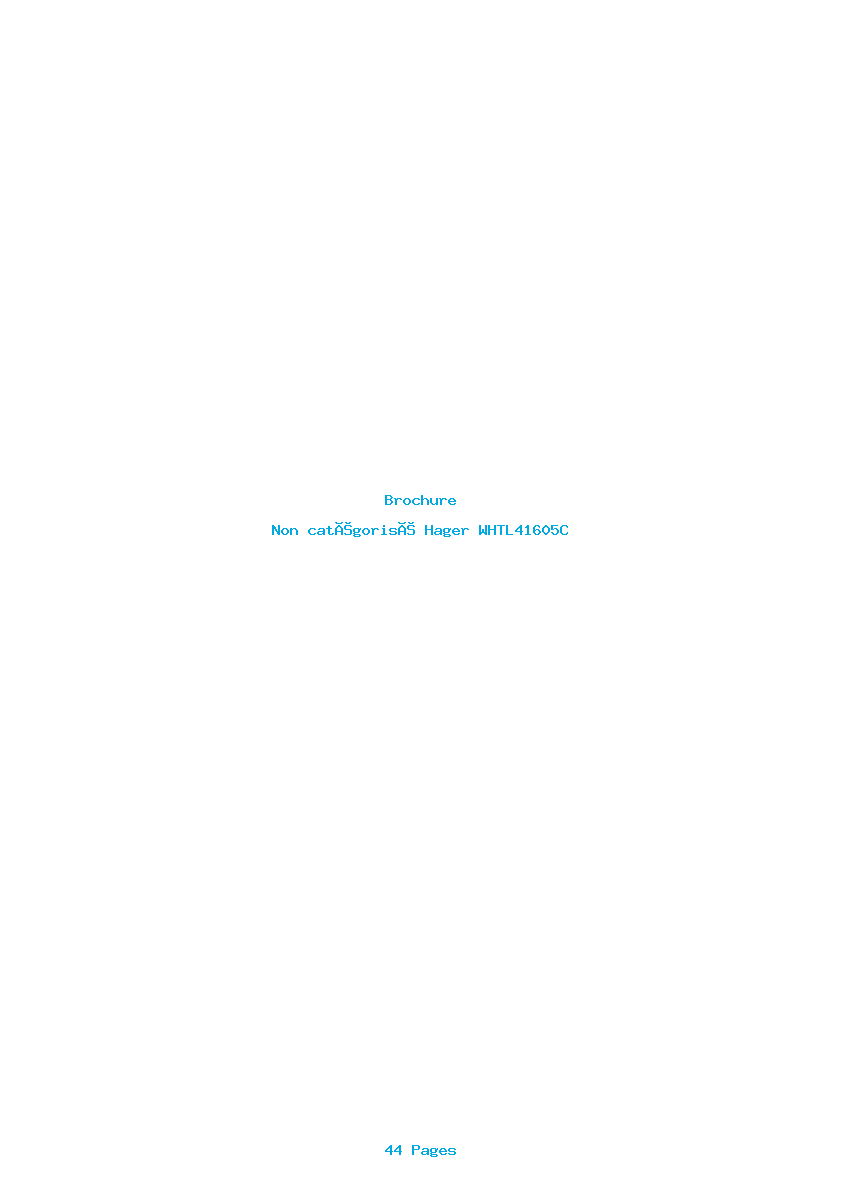 Page 1 de la notice Brochure Hager WHTL41605C