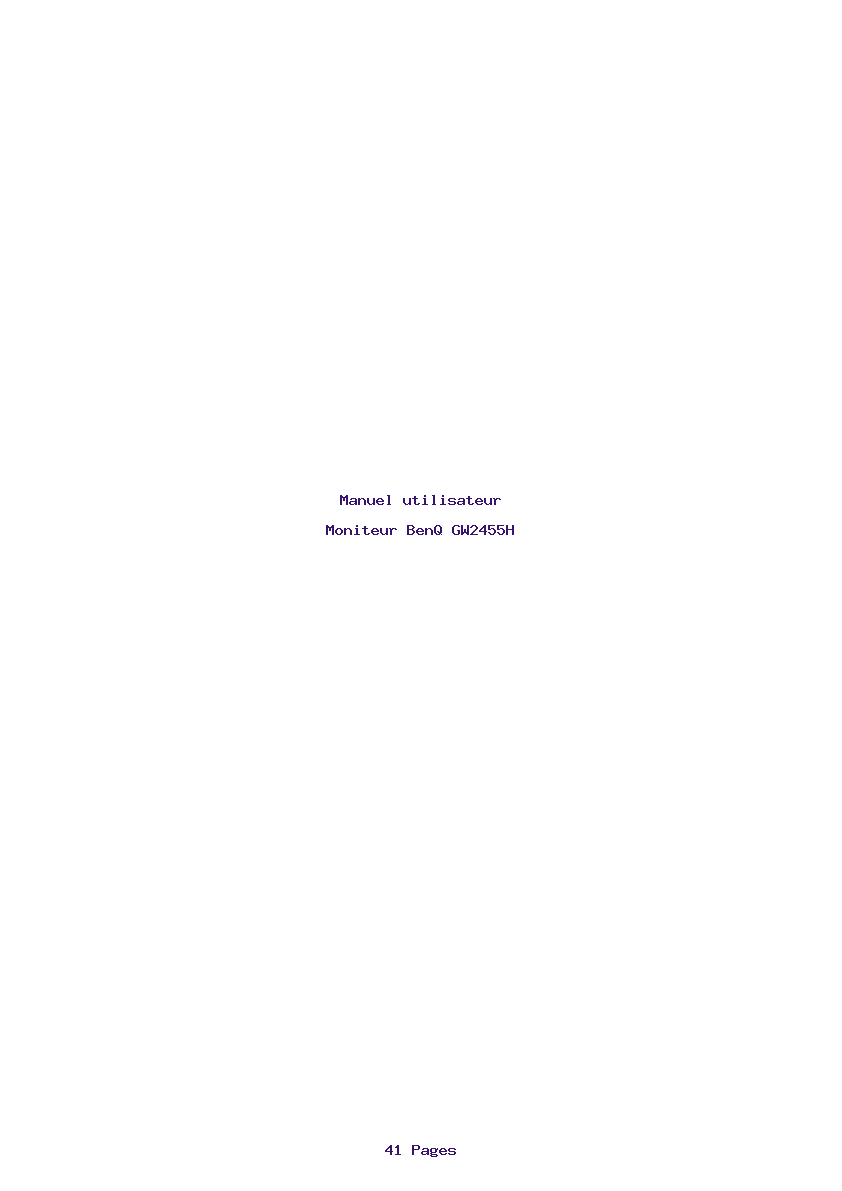 Page 1 de la notice Manuel utilisateur BenQ GW2455H