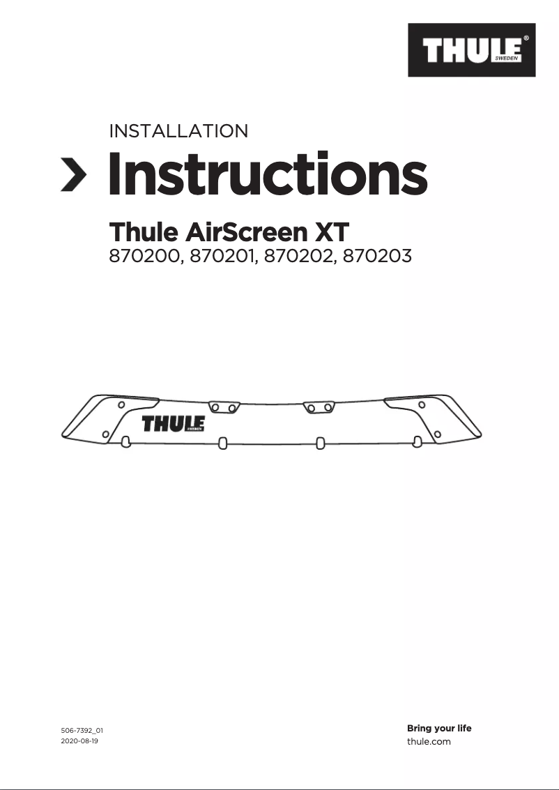 Page 1 of the manual User Manual Thule AirScreen XT M