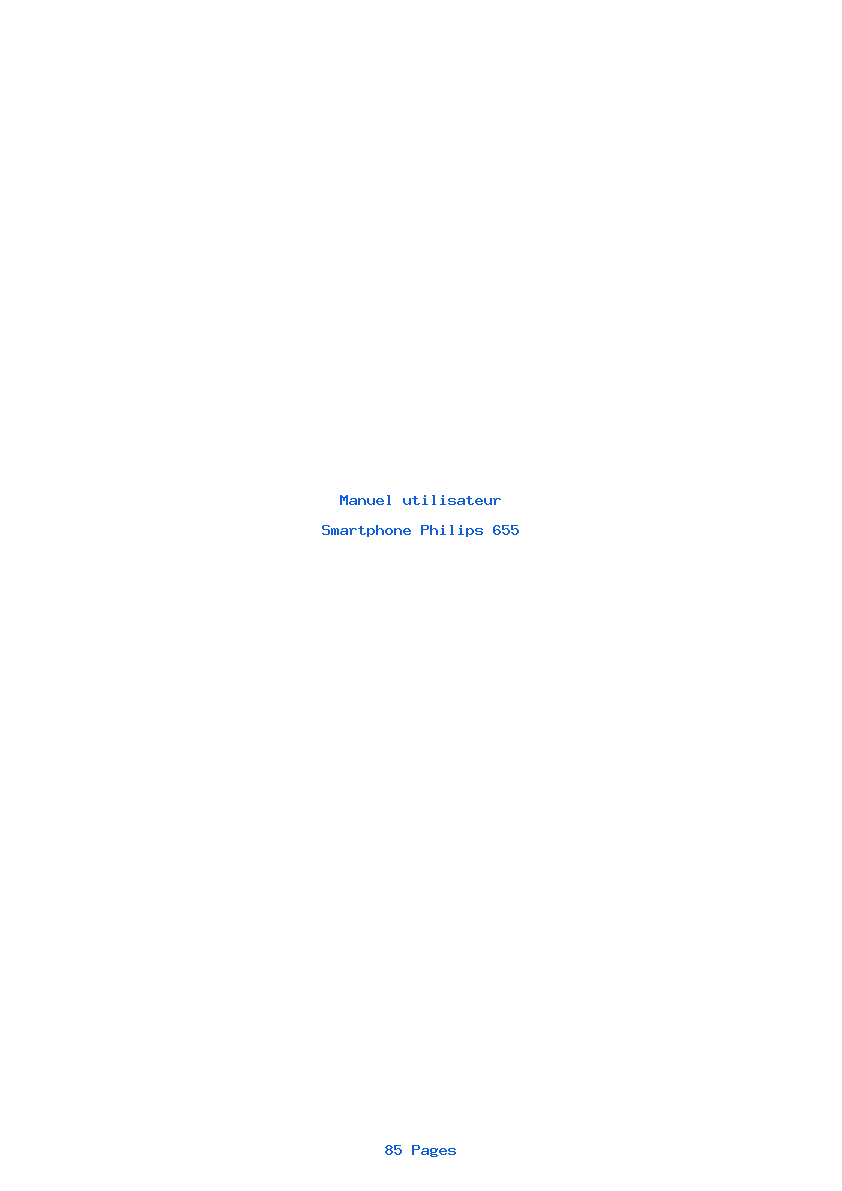 Page 1 de la notice Manuel utilisateur Philips 655