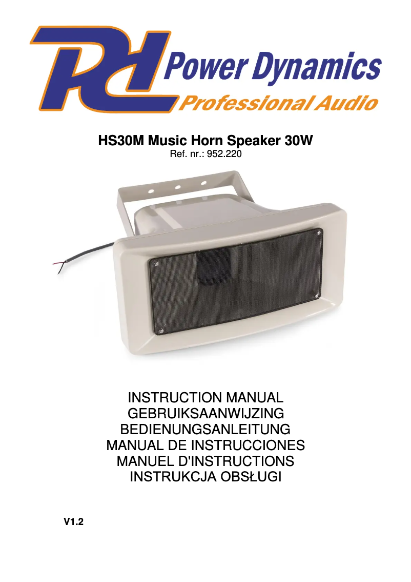 Page 1 de la notice Manuel utilisateur Power Dynamics HS30M