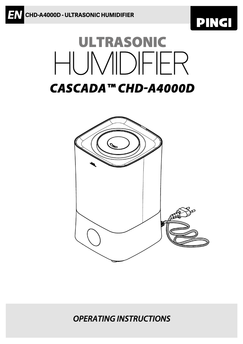 Page 1 de la notice Manuel utilisateur Pingi Cascada CHD-A4000D