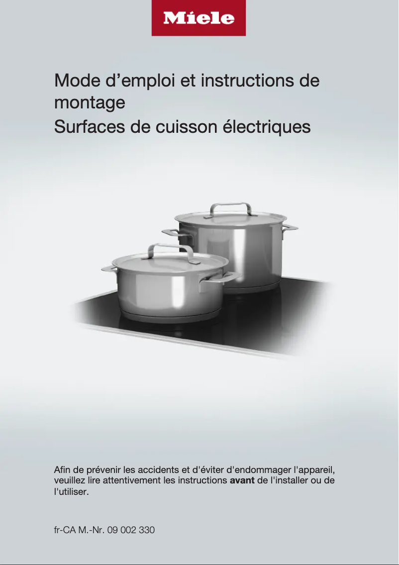 Page 1 of the manual User Manual Miele KM 5860