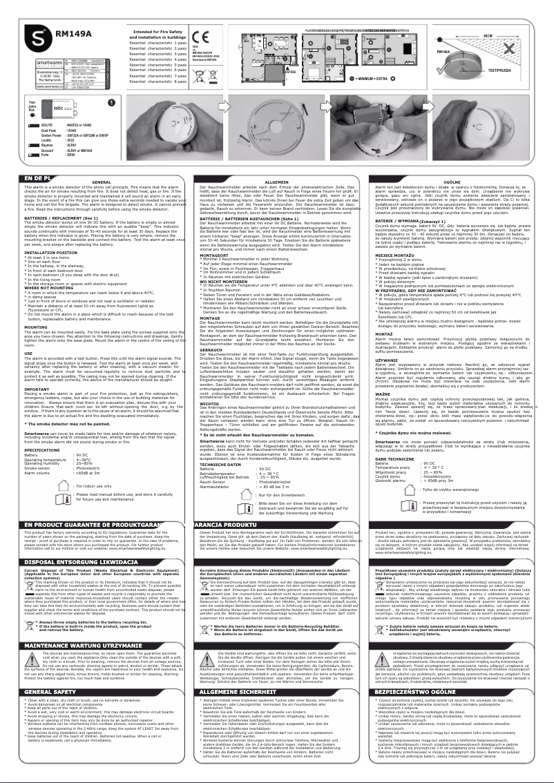 Page 1 de la notice Manuel utilisateur Smartwares RM144A