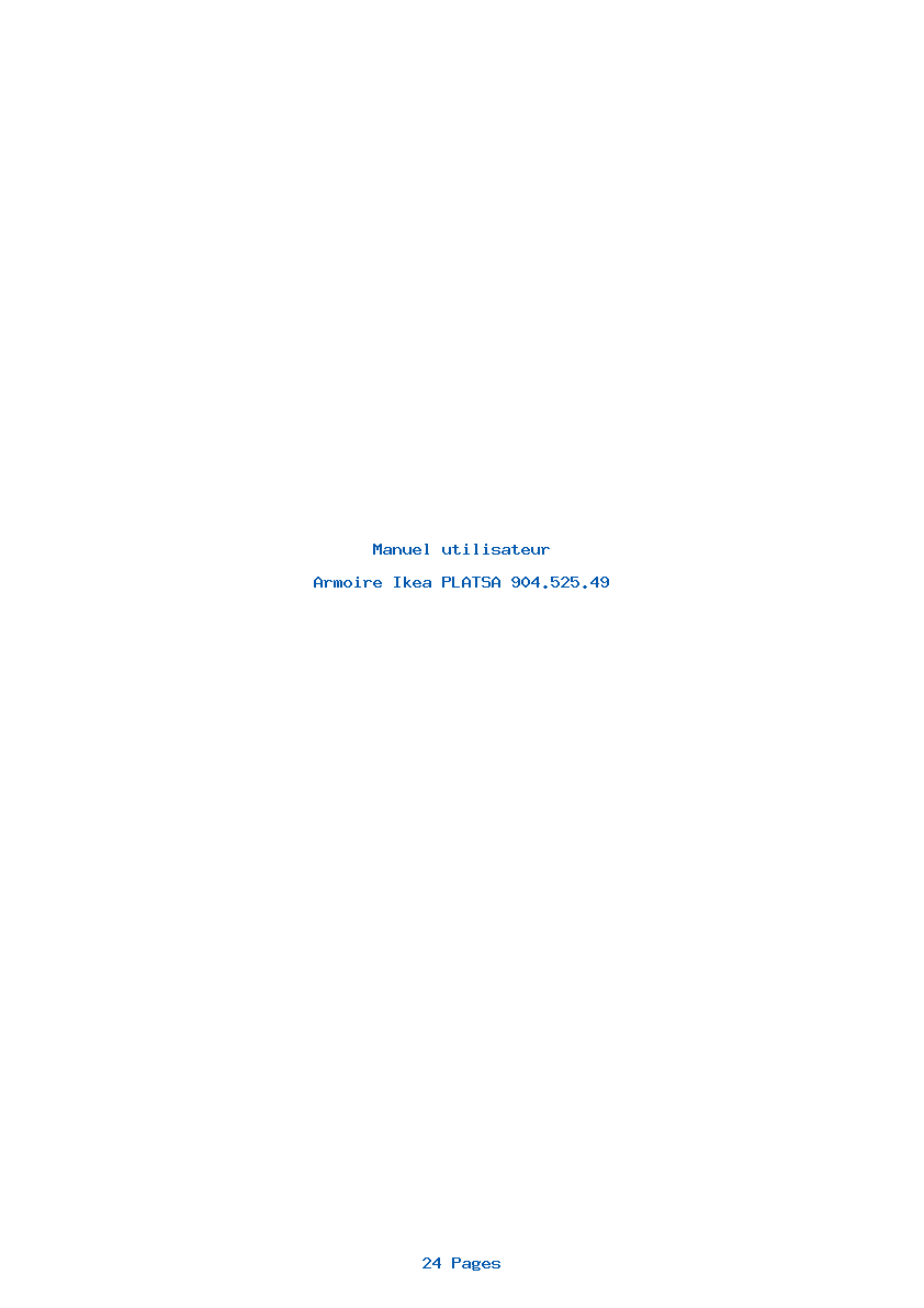 Page 1 de la notice Manuel utilisateur Ikea PLATSA 904.525.49