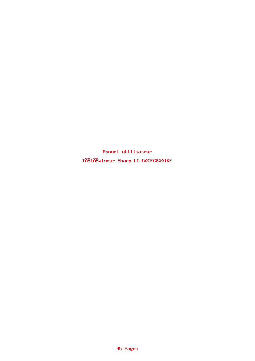 Page 1 de la notice Manuel utilisateur Sharp LC-50CFG6001KF
