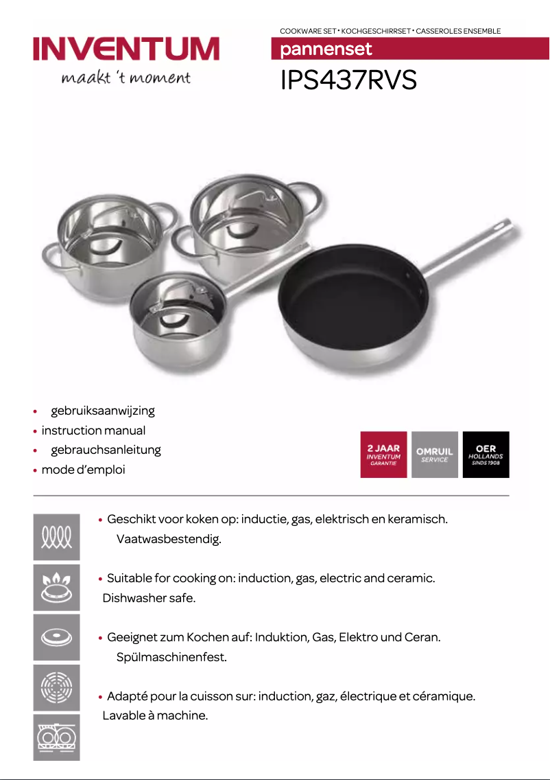 Page 1 de la notice Manuel utilisateur Inventum IPS437RVS