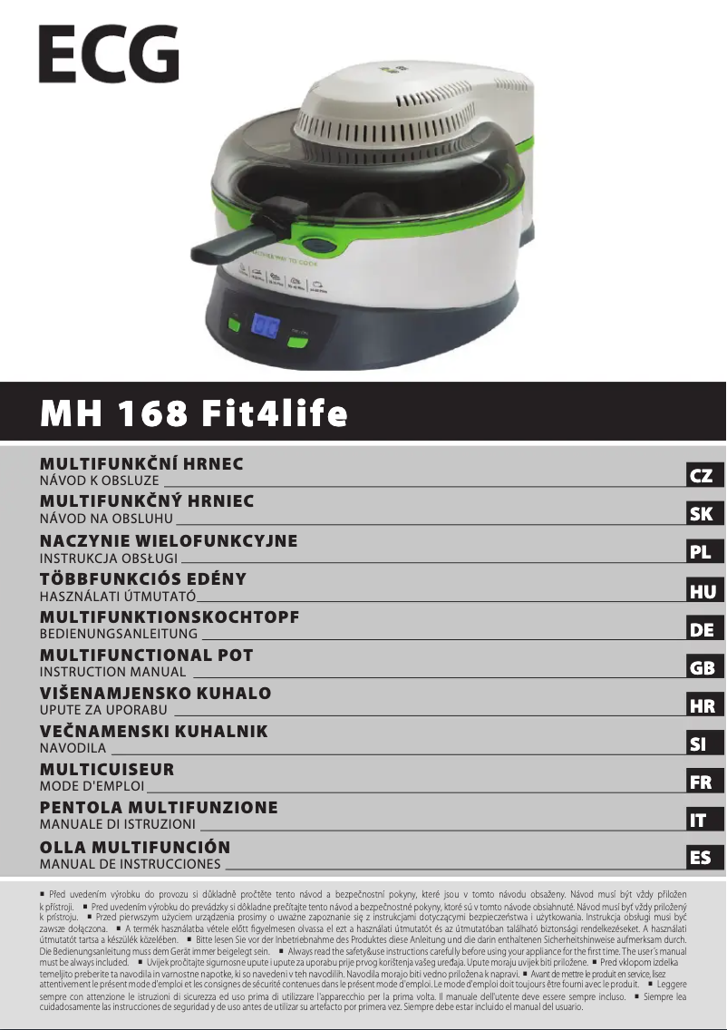 Page 1 of the manual User Manual ECG MH 168 Fit4life