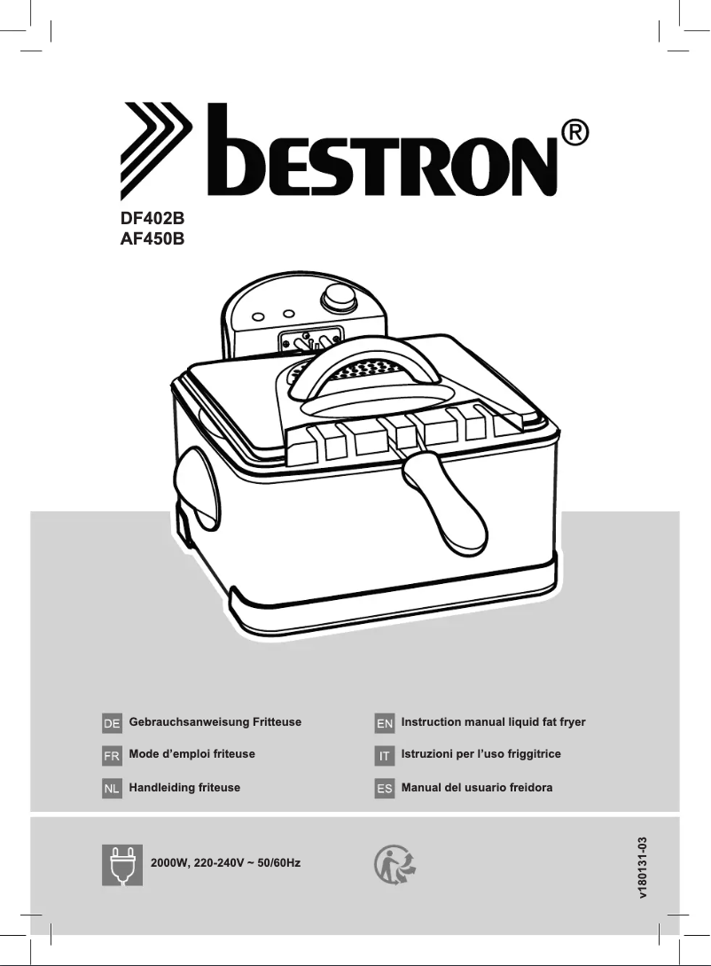 Page 1 de la notice Manuel utilisateur Bestron AF450B