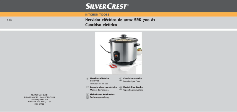 Page 1 de la notice Manuel utilisateur SilverCrest SRK 700 A1