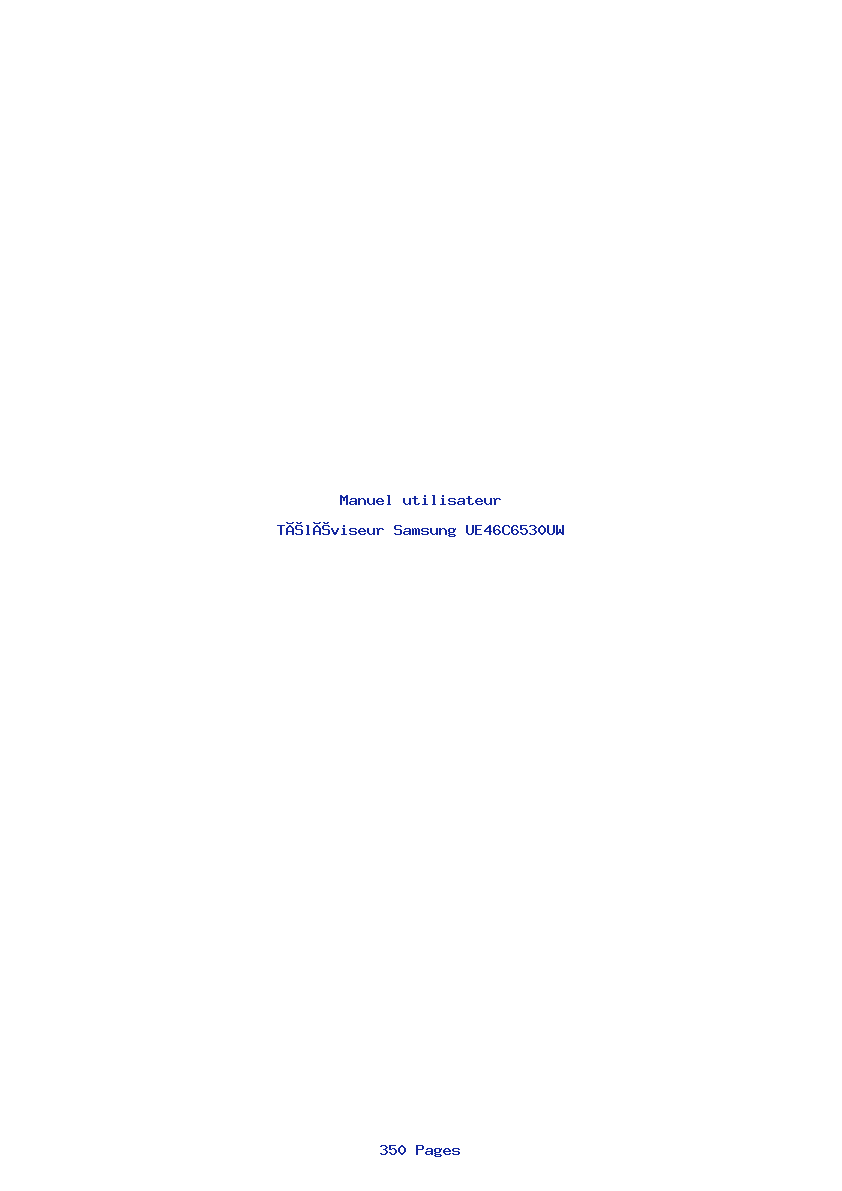 Image de la première page du manuel de l'appareil UE46C6530UW